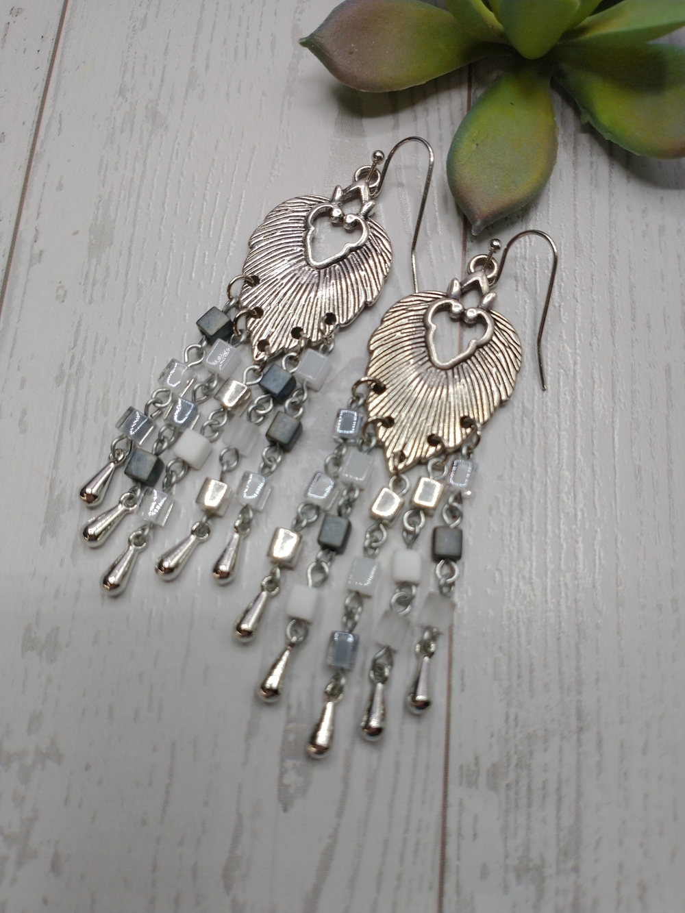 New Hand Crafted Bali Style Long Chandelier Earrings